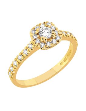 Sandberg Toivomuslähde diamantring halo 0.39ct V-705k