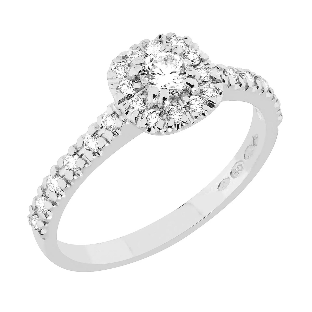 Sandberg Toivomuslähde diamantring halo 0.39ct V-705w-185