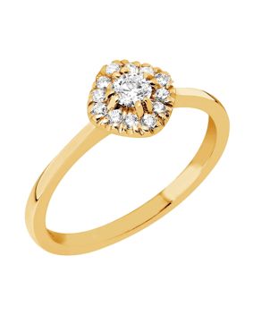 Sandberg Toivomuslähde diamantring halo 0.27ct V-707Bk