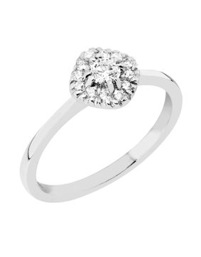 Sandberg Toivomuslähde diamantring halo 0.27ct V-707Bw