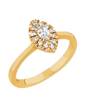 Sandberg Toivomuslähde diamantring marquise halo 0.20ct V-923k