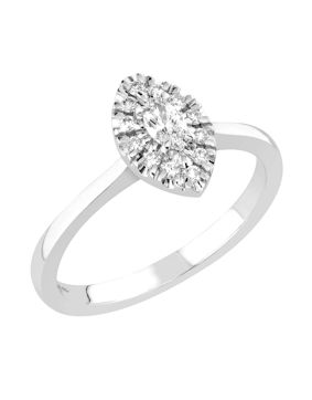 Sandberg Toivomuslähde diamantring marquise halo 0.20ct V-923w
