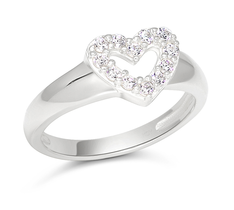 Dopring hjärta silver pave SBR-8135Z
