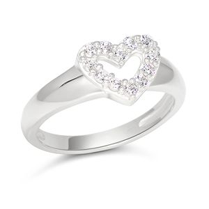 Dopring hjärta silver pave SBR-8135Z main product photo