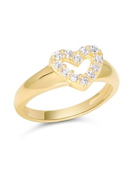 Guld dopring hjärta 14K pave BR-8135Z