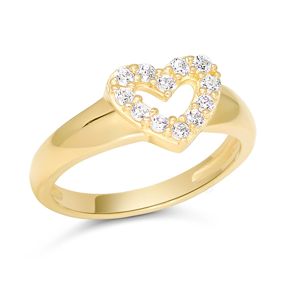 Guld dopring hjärta 14K pave BR-8135Z main product photo