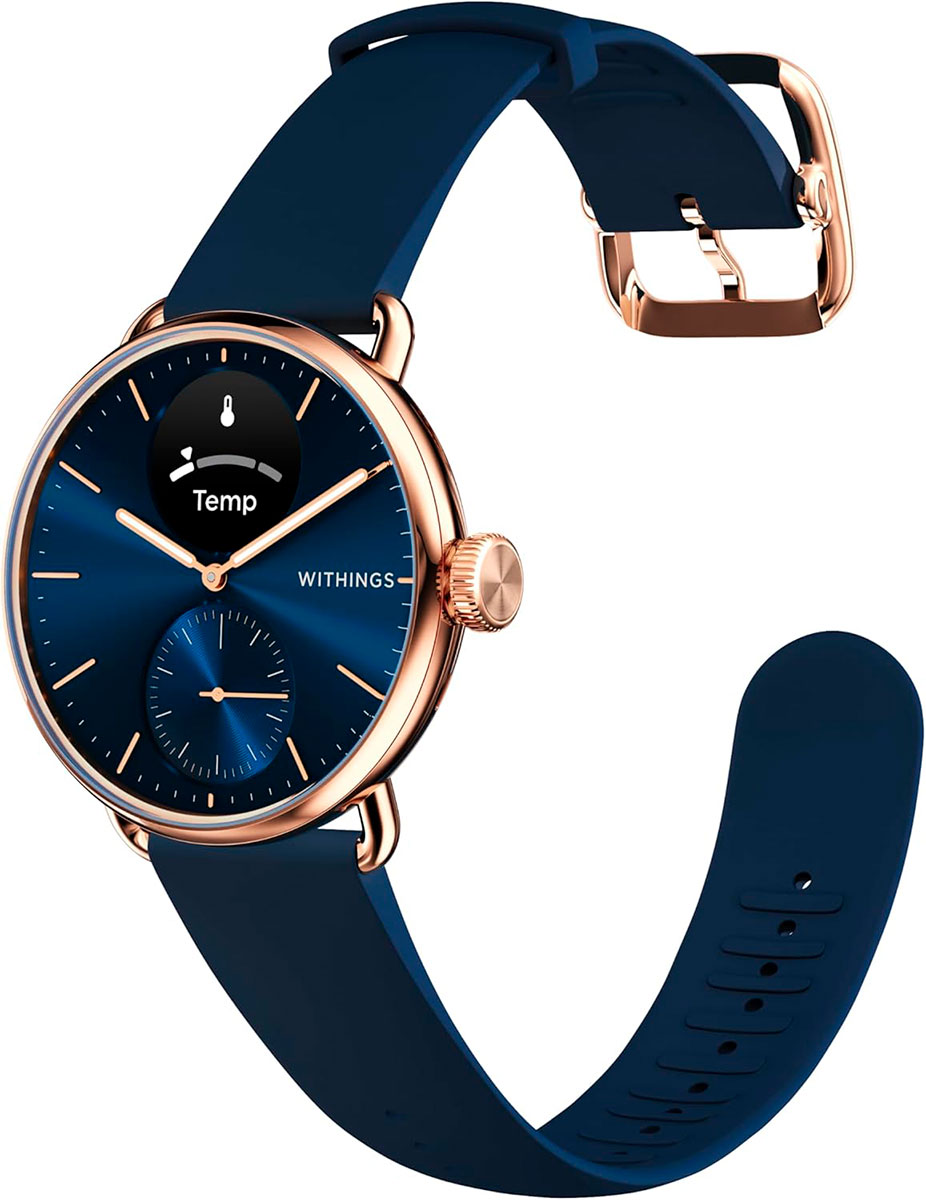 Withings Scanwatch 2 - 38mm Blå Roséguld
