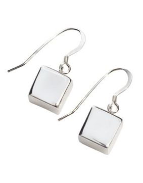 Silver Bar Kub hängande örhängen 8 mm 983