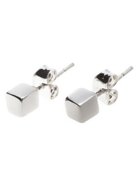 Silver Bar Kub stiftörhängen 6 mm 987