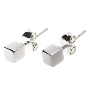 Silver Bar Kub stiftörhängen 6 mm 987 main product photo