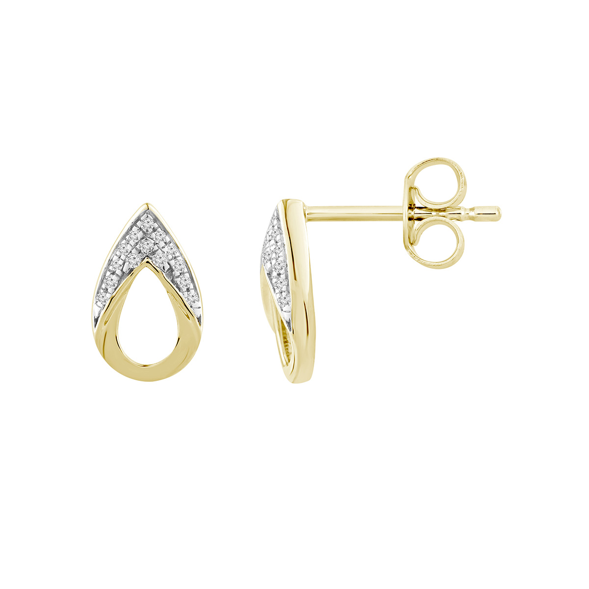 Lykka Elegance guld örhängen med diamant x 0,05 ct