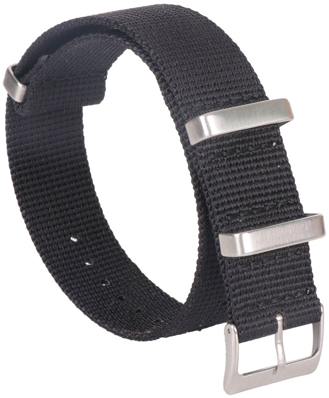 Tiera svart Seatbelt nato-armband