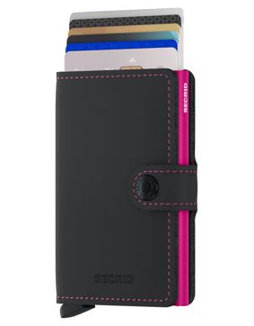 Secrid Miniwallet Matte Black & Fuchsia