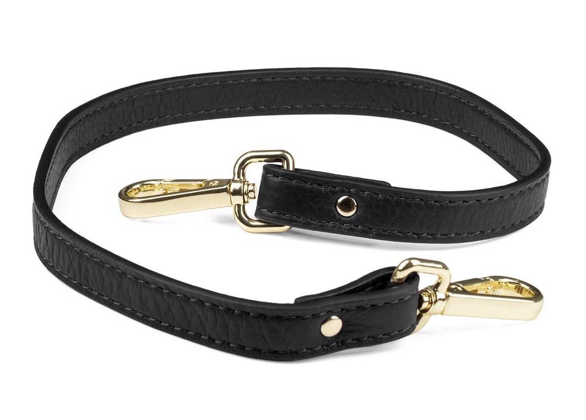 Aarni kort älgskinn axelrem svart/guld