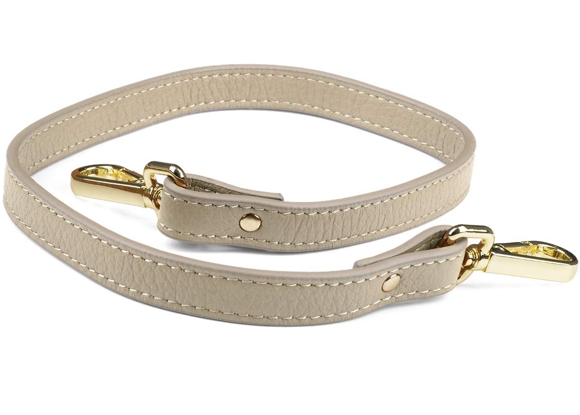 Aarni kort älgskinn axelrem taupe/guld