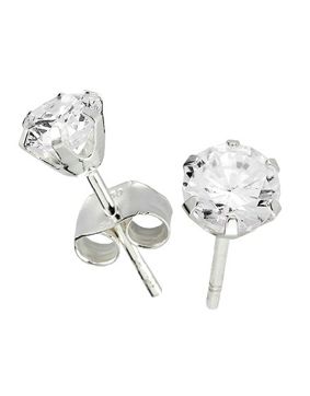 Silver Bar zirkon örhängen klar 3 mm 2381