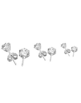 Silver Bar zirkon örhängen klar 10 mm 6036