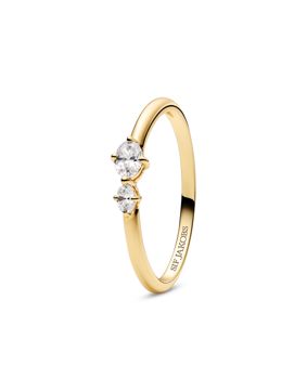 Sif Jakobs Essenza Ovale Due guldpläterad silverring SJ-R2745-CZ-YG