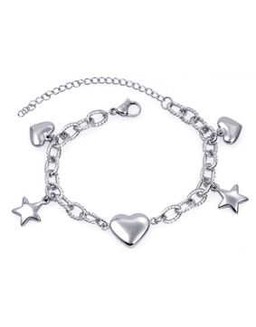 Bosie Hjärtan & Stjärnor silver armband ankelkedja SL2454ST