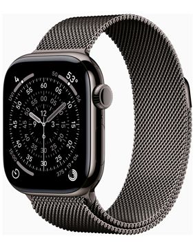 Apple Watch Series 11 GPS + Cellular 42mm Slate Titanium Case with Slate Milanese Loop MF8U4QN/A
