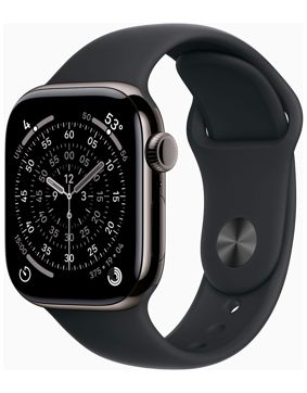 Apple Watch Series 11 GPS + Cellular 42mm Slate Titanium Case with Black Sport Band MF8R4QN/A