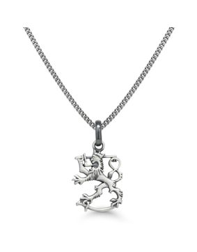 Finska lejonet silver halsband oxiderat SLR-15X/45cm