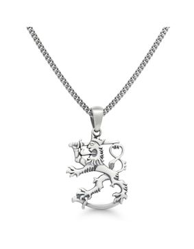 Finska lejonet silver halsband oxiderat SLR-25X/50cm