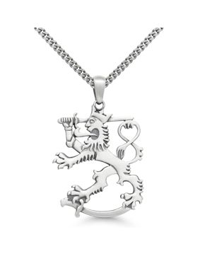 Finska lejonet silver halsband oxiderat SLR-35X/50cm