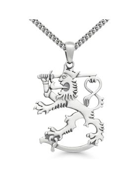 Finska lejonet silver halsband oxiderat SLR-40X/50cm