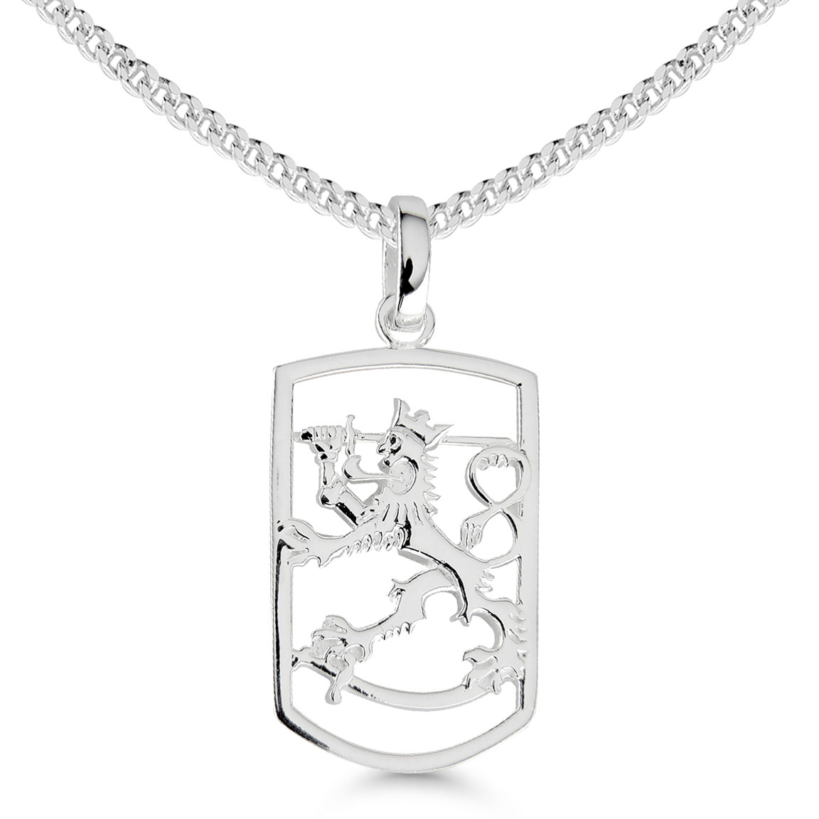 Finska lejonet silver halsband med ram SLR-K28/50cm