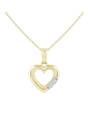 Lykken Elegance gulguld diamanthalsband hjärta