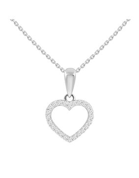 Lykken Elegance vitguld diamanthalsband hjärta