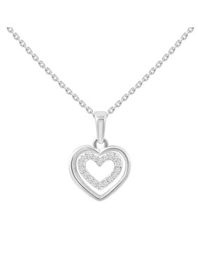 Lykken Elegance vitguld diamanthalsband hjärta