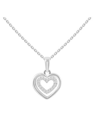 Lykka Elegance vitguld diamanthalsband hjärta