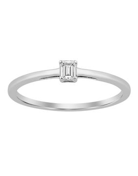 Lykka Elegance vitguld diamantring solitaire 0,11 ct