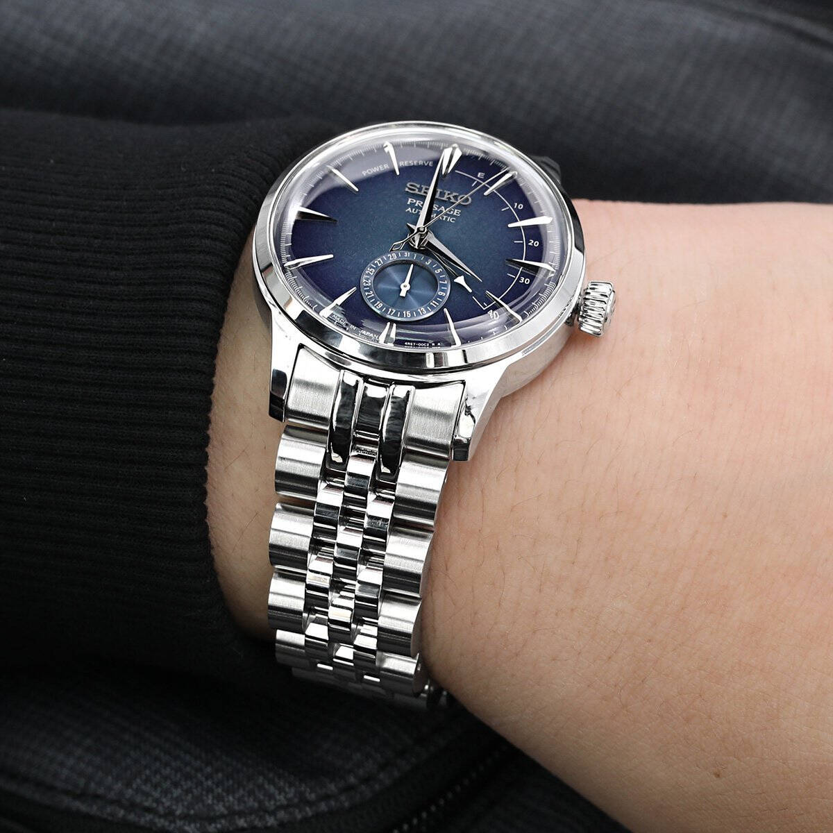 MiLTAT Angus J Louis Brushed st larmband till Seiko Cocktail Power
