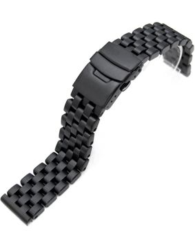 MiLTAT PVD Black Super Engineer 22mm Straight End stålarmband SS222220BLC009