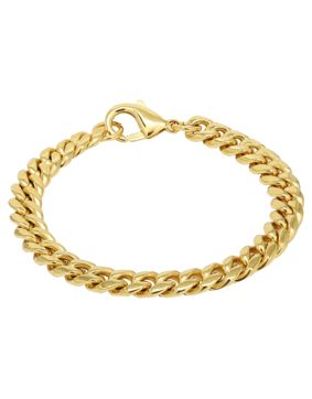 Ace of Spades IP-guldpläterad pansararmband Miami Cuban 8 mm SSB-8405-8GP