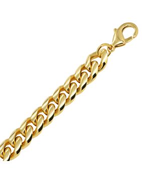 Ace of Spades IP-guldpläterad pansararmband Miami Cuban 10 mm SSB-8405GP
