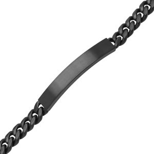 Ace of Spades svart borstat pansararmband med platta Miami Cuban 8 mm SSB-8411-8PBK main product photo