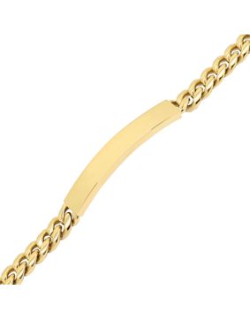 Ace of Spades IP-guldpläterad pansararmband med platta Miami Cuban 8 mm SSB-8411-8GP