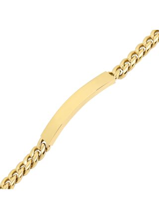 Ace of Spades IP-guldpläterad pansararmband med platta Miami Cuban 8 mm SSB-8411-8GP