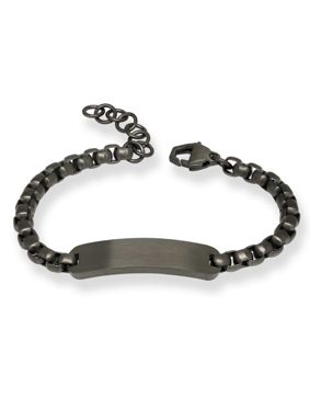 Ace Of Spades armband med gravyrplatta Gunmetal SSB-8644GP/19+3cm