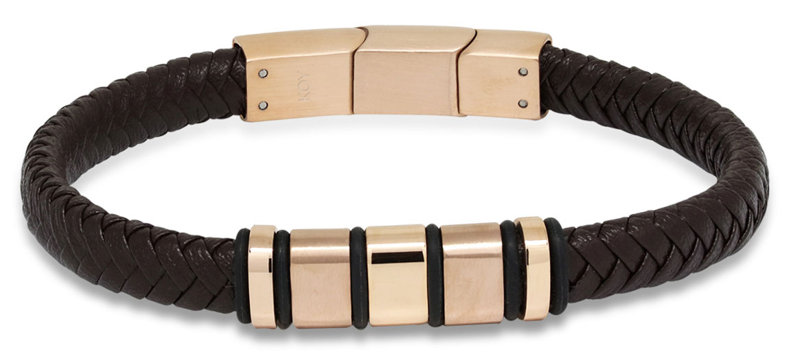 Ace of Spades brun armband läder/stål SSLB-103RG