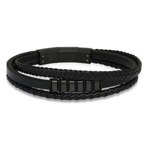 Ace of Spades svart armband läder/stål SSLB-108B main product photo