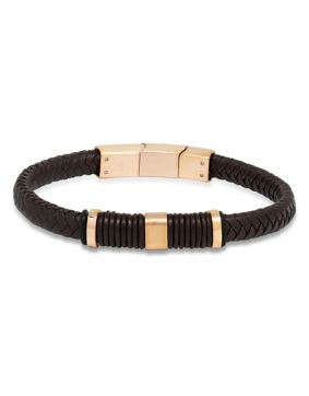 Ace of Spades brun armband läder/stål SSLB-113RG