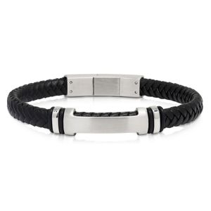 Ace of Spades svart armband med platta läder/stål SSLB-115 main product photo