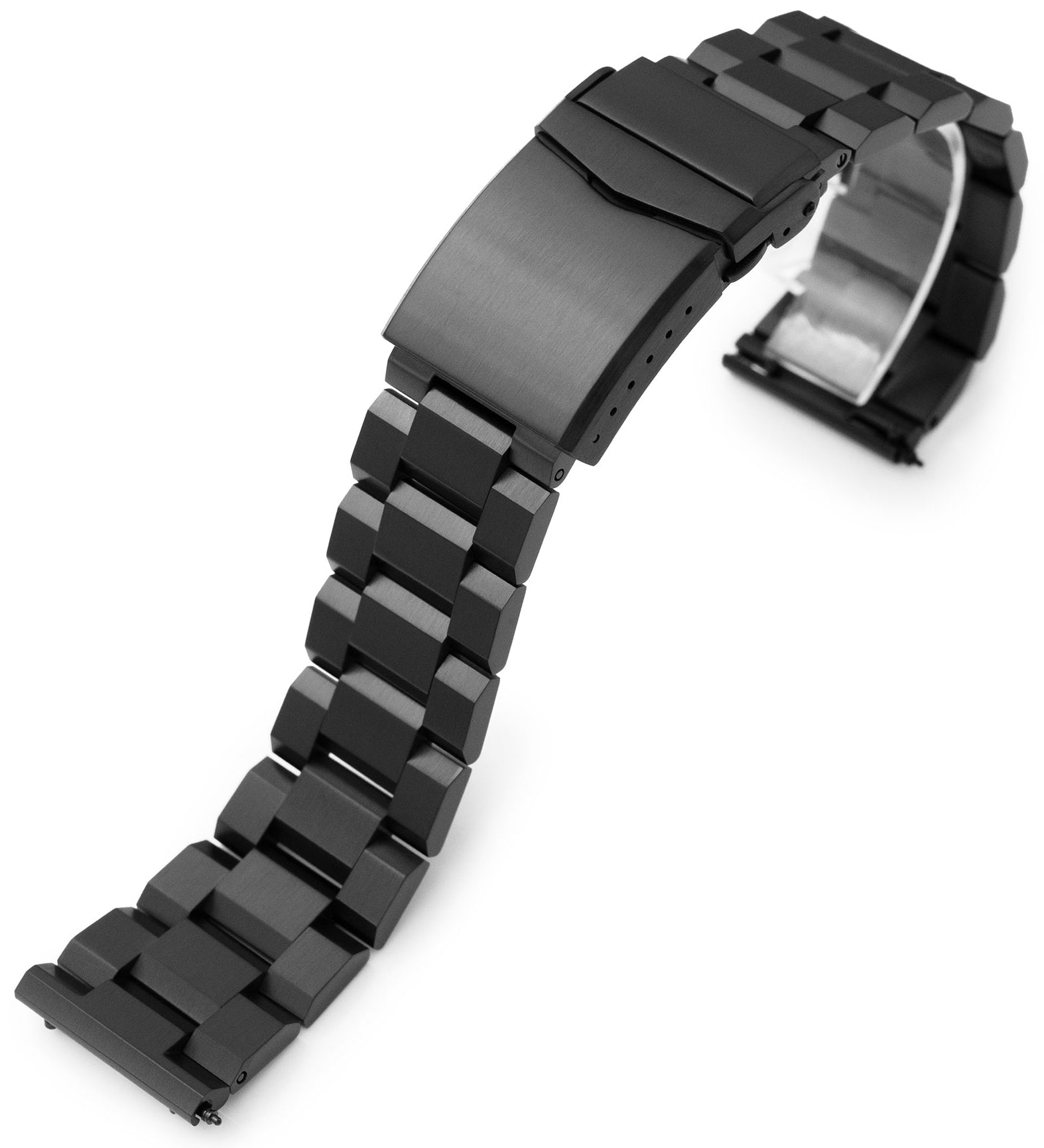 MiLTAT Hexad (Pull-Twist) Black DLC straight end 24 mm stålarmband SS242220BLC169S