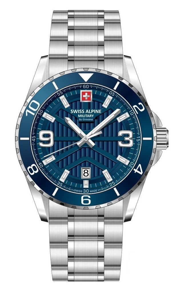 Swiss Alpine Military Sentinel Silver Blue 7073.1135