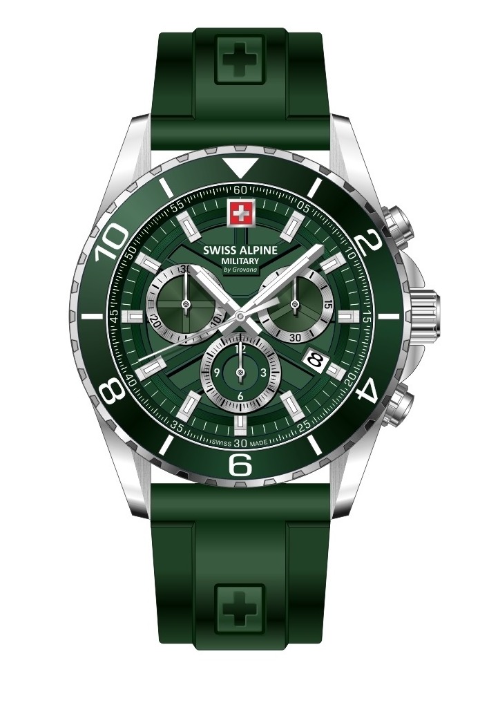 Swiss Alpine Military Sentinel Chronograph PU green 7073.9834